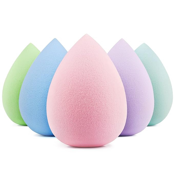 BEAKEY 5 Pcs Makeup Sponge Set, Latex-Free Makeup Sponges for Foundation, Multi-colored Boun Boun... | Amazon (US)