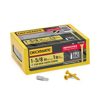 DECKMATE #8 x 1-5/8 in. Tan Star Flat-Head Wood Deck Screw (1 lbs. / 124-Piece) 115976 - The Home... | The Home Depot