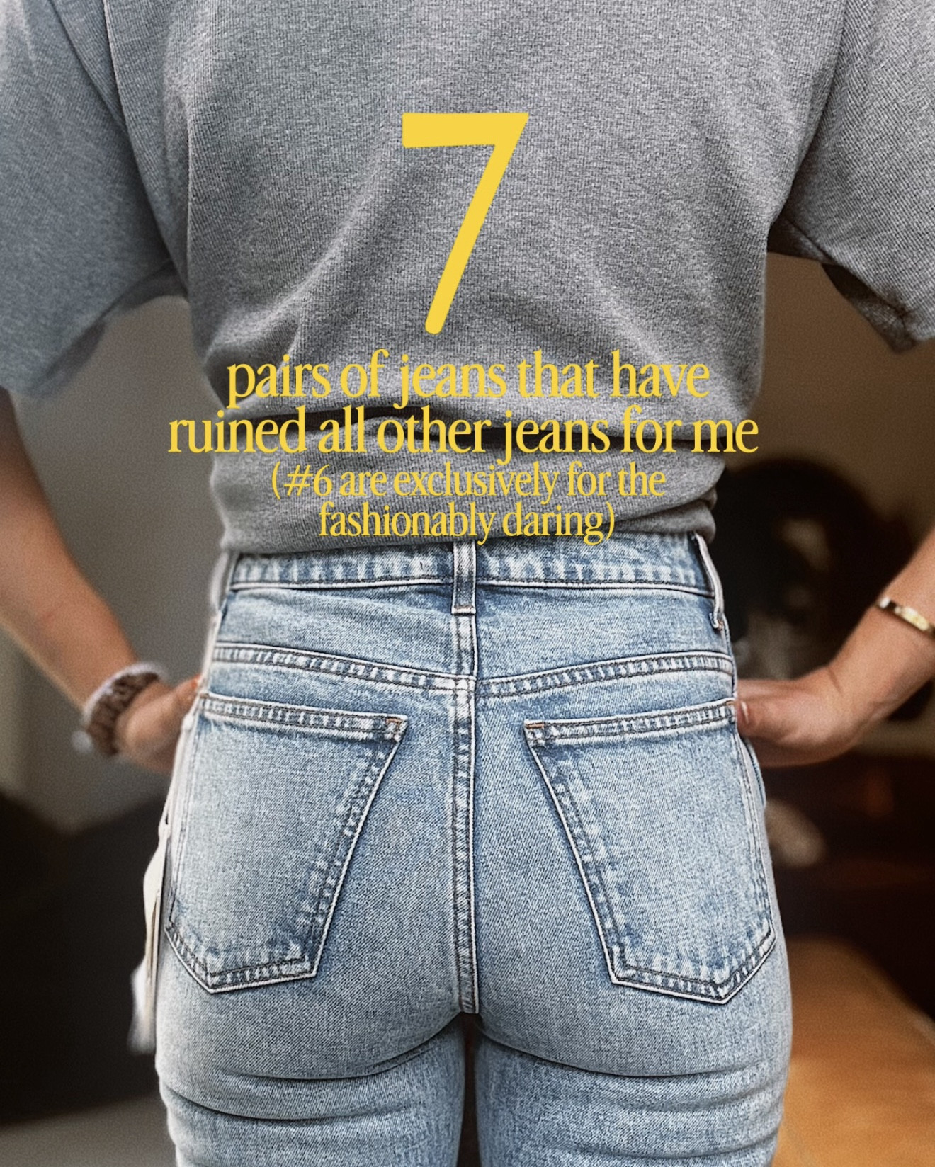 *For reference, I am 5’10 with an average size torso and long legs. My usual size is a 26.
1. I could go on and on and on about these jeans. Without a doubt these are my most favorite pair out of all the jeans I’m talking about. They give you a butt. They’re my husband‘s favorite jeans on me. They’re Kendall Jenner‘s favorite jeans. I get why. They give you legs for days. They’re an investment, but consider them part of your capsule wardrobe. Run tts.
2. These are the classiest pair of barrel jeans I have ever owned. The quality is amazing. They are slightly on the thinner side, which will be great for the summertime. These are the kind of jeans you can dress up or dress down, wear with sneakers or wear with heels. If in between sizes, definitely size up.
3. The most flattering pair of wide leg jeans you’ll ever put on your body. Again, legs for days in these. Run tts.
4. These jeans are specifically incredible for tall girls. I am 5’10. The sizing is so bizarre though. I sized down two sizes. These are on major sale. The inseam is incredible. 
5. Every time I wear these jeans, I get compliments. I’ve tried to find affordable look-alikes of these jeans and they do not exist. These jeans hit you perfectly at your waist giving you that cinched look. Run tts.
6. These are definitely the coolest most unique pair I own. I wear these when I want to feel extra fashionable. Run tts.
7. These are the same as #1. I loved them so much, I got them in a different wash. I like how this color is a bit more casual. Now I want them in the black wash. Run tts.

#LTKootd #LTKstorytime #LTKWorkwear