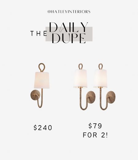 today’s daily dupe! 

amber interiors bimini sconce dupe, designer dupe, look for less, wall sconce, lighting, bedroom lighting, hallway lighting, rattan lamp, affordable home decor, amazon finds 

#LTKfindsunder100 #LTKhome #LTKsalealert