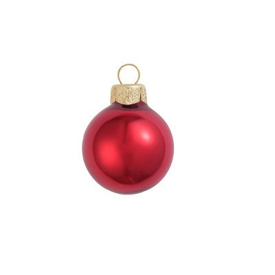 Northlight 2ct Red Christmas Pearl Finish Glass Ball Ornaments - 6" (150mm) | Target