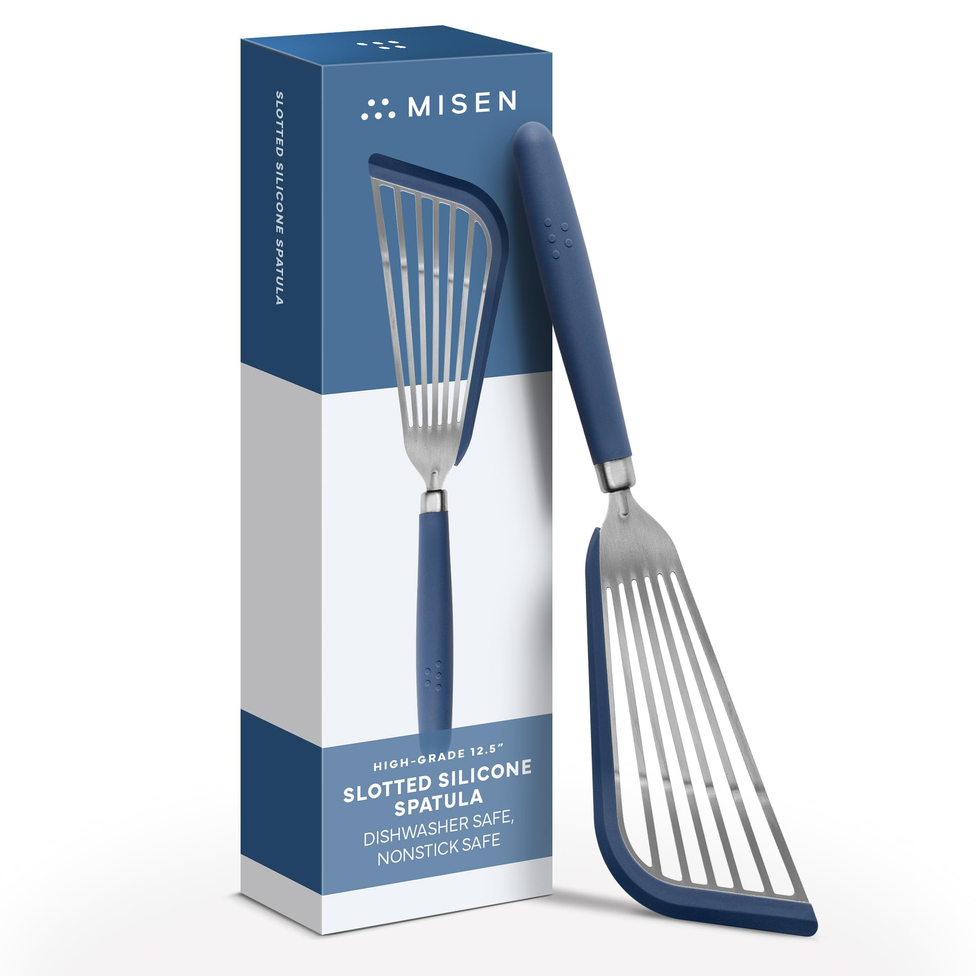 Misen Fish Silicone Spatula - Slotted Turner for Cooking - Perfect for Frying - Heat Resistant - ... | Amazon (US)