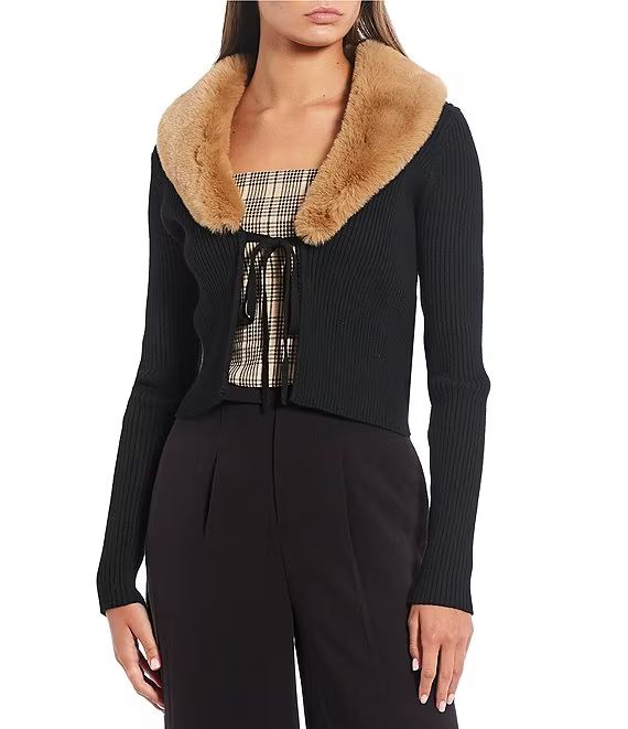 Faux Fur Lined Cardigan | Dillard's