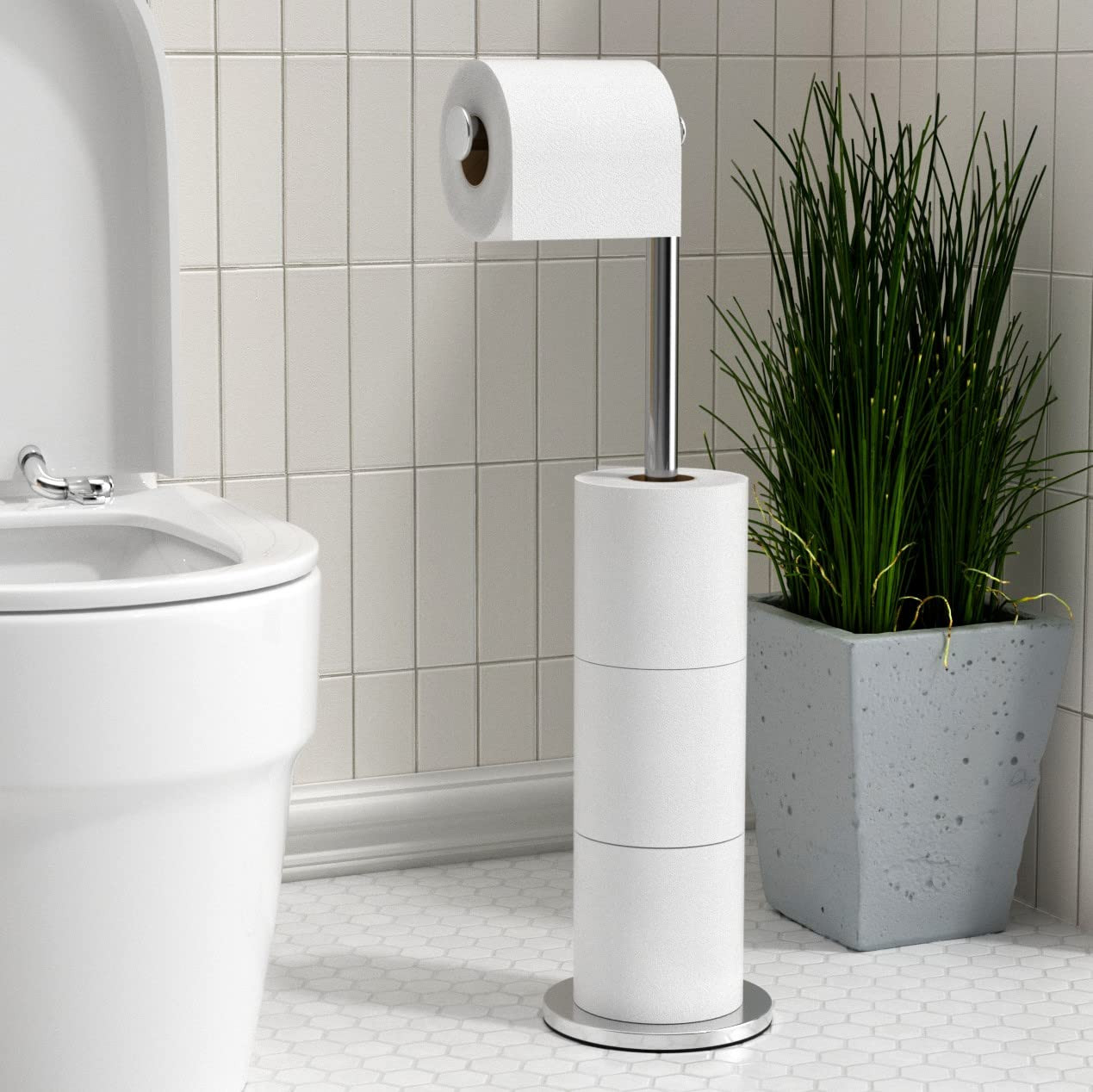 Toilet Paper Holder Standing for Toilet Paper Storage, Premium Stainless Steel Toilet Paper Holde... | Amazon (DE)