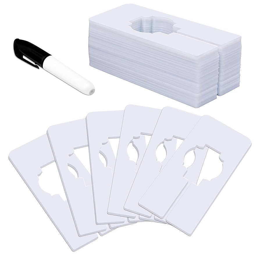 30 PCS Rectangular White Plastic Closet Dividers with a Bonus Marker, Writable and Reusable for S... | Amazon (US)