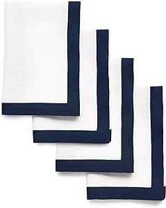 Solino Home Linen Napkins – 20 x 20 Inch Cloth Dinner Napkins Set of 4 – 100% Pure Linen Navy... | Amazon (US)