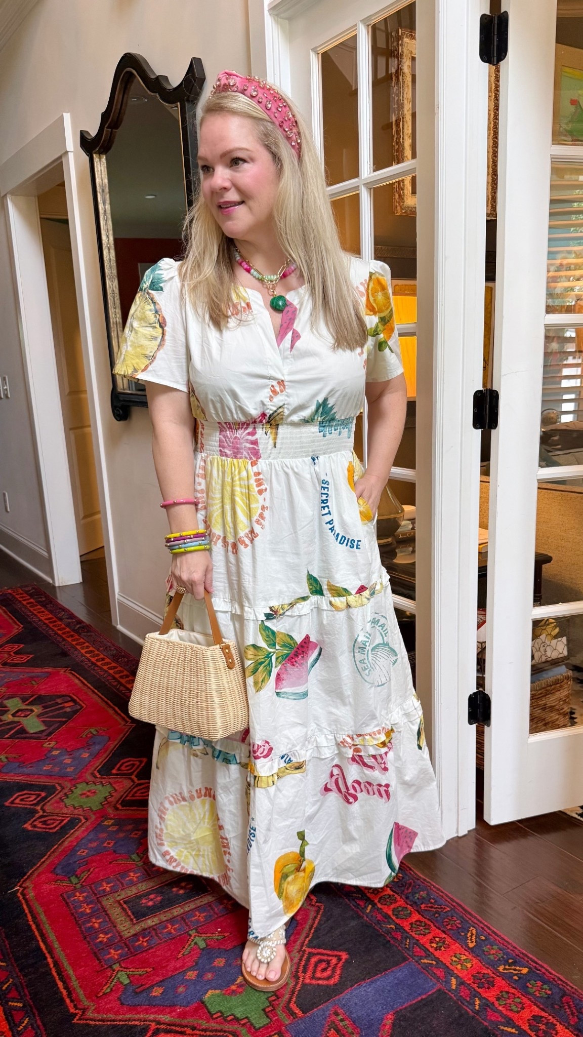 Feelin’ Fruity! 🍍 Rattan bag is from jujuloves.com

#LTKOver40