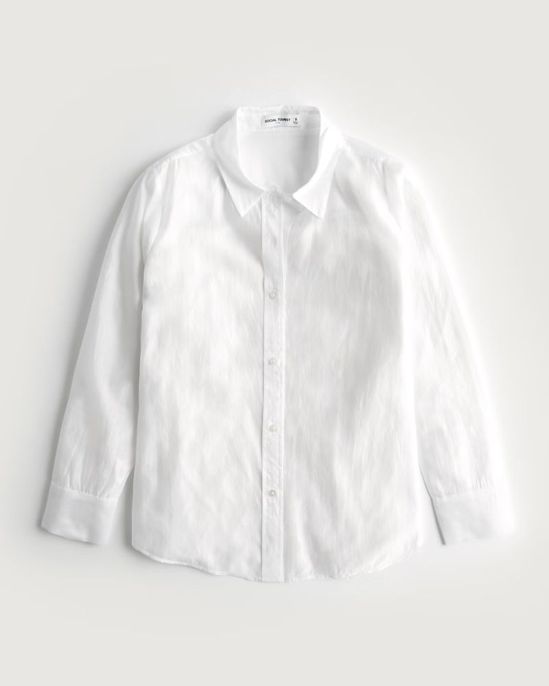 Shop All Social Tourist Lightweight Organza Shirt | Shop All Tops | HollisterCo.com | Hollister (US)