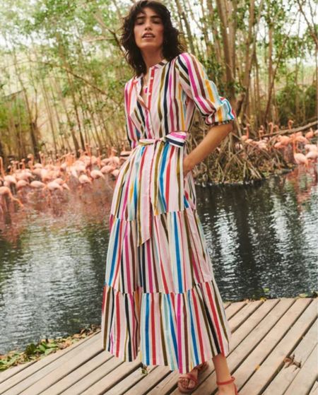 Stunning striped rainbow dress - wedding guest dress 

#LTKeurope #LTKtravel #LTKwedding