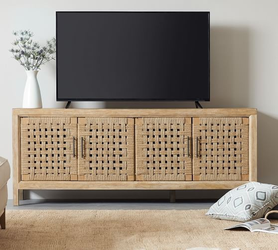 Carver Woven Door Media Console | Pottery Barn (US)