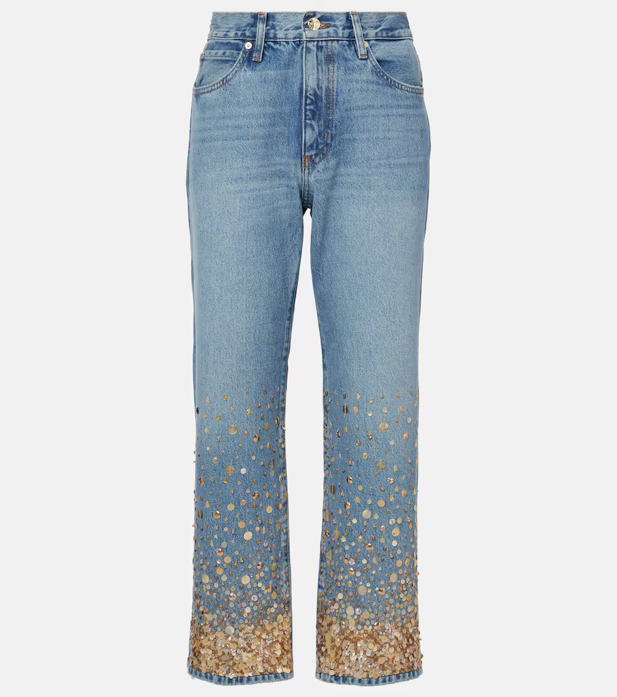 Frame The Champagne embellished straight jeans | Mytheresa (US/CA)