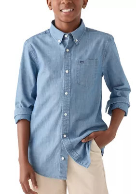 Crown & Ivy Boys 8-20 Chambray Button Down Shirt | Belk