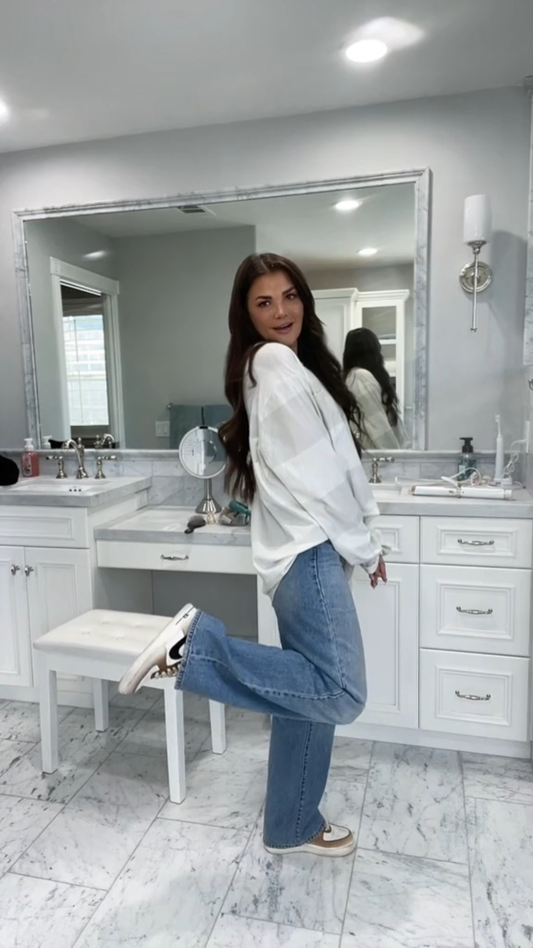 Oversized men’s striped tee from target and dad jeans 
Nike Air Force 1s

#LTKstyletip #LTKshoecrush