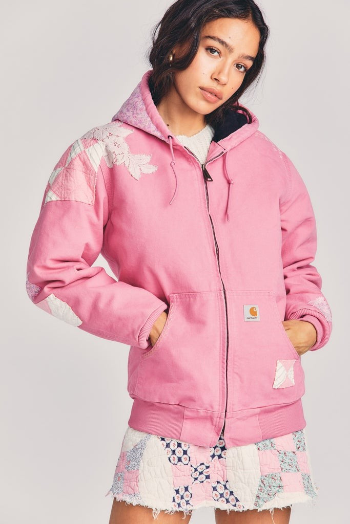 Upcycled Carhart Zip-Up Hoodie | LOVESHACKFANCY