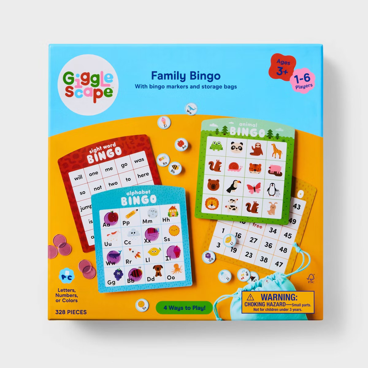 Family Bingo - Gigglescape™: Kids Classic Game, Includes Boards & Game Pieces, 1-6 Players, Age... | Target