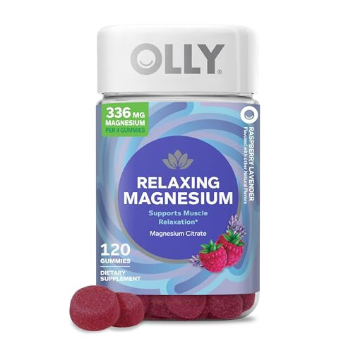 OLLY Relaxing Magnesium Gummies, Supports Muscle Relaxation,* Magnesium Citrate, Raspberry Lavender Flavored, 30 Day Supply - 120 Count | Amazon (US)