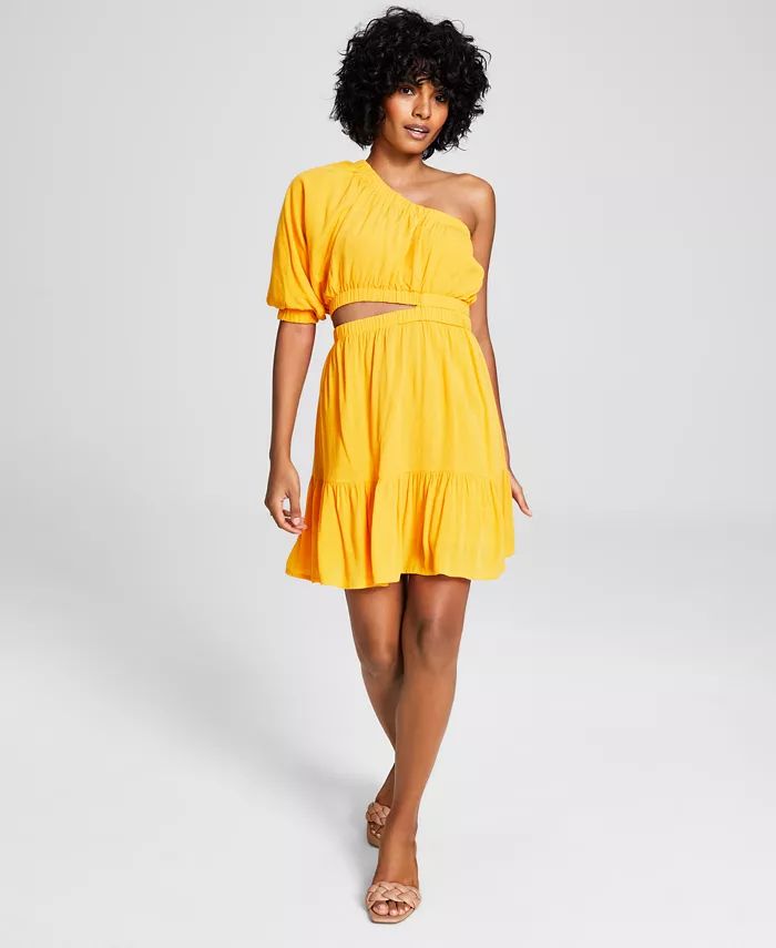 And Now This Women's One-Shoulder Cutout Fit & Flare Dress - Macy's | Macys (US)