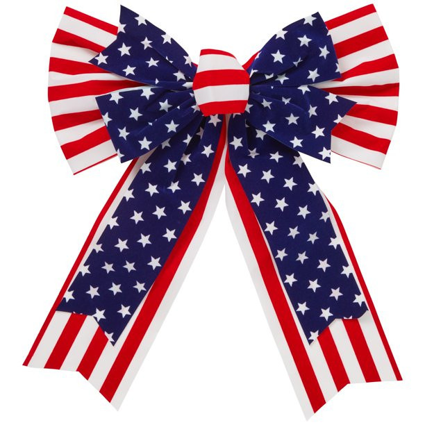 Way To Celebrate Red Stripe Blue Star Bow | Walmart (US)