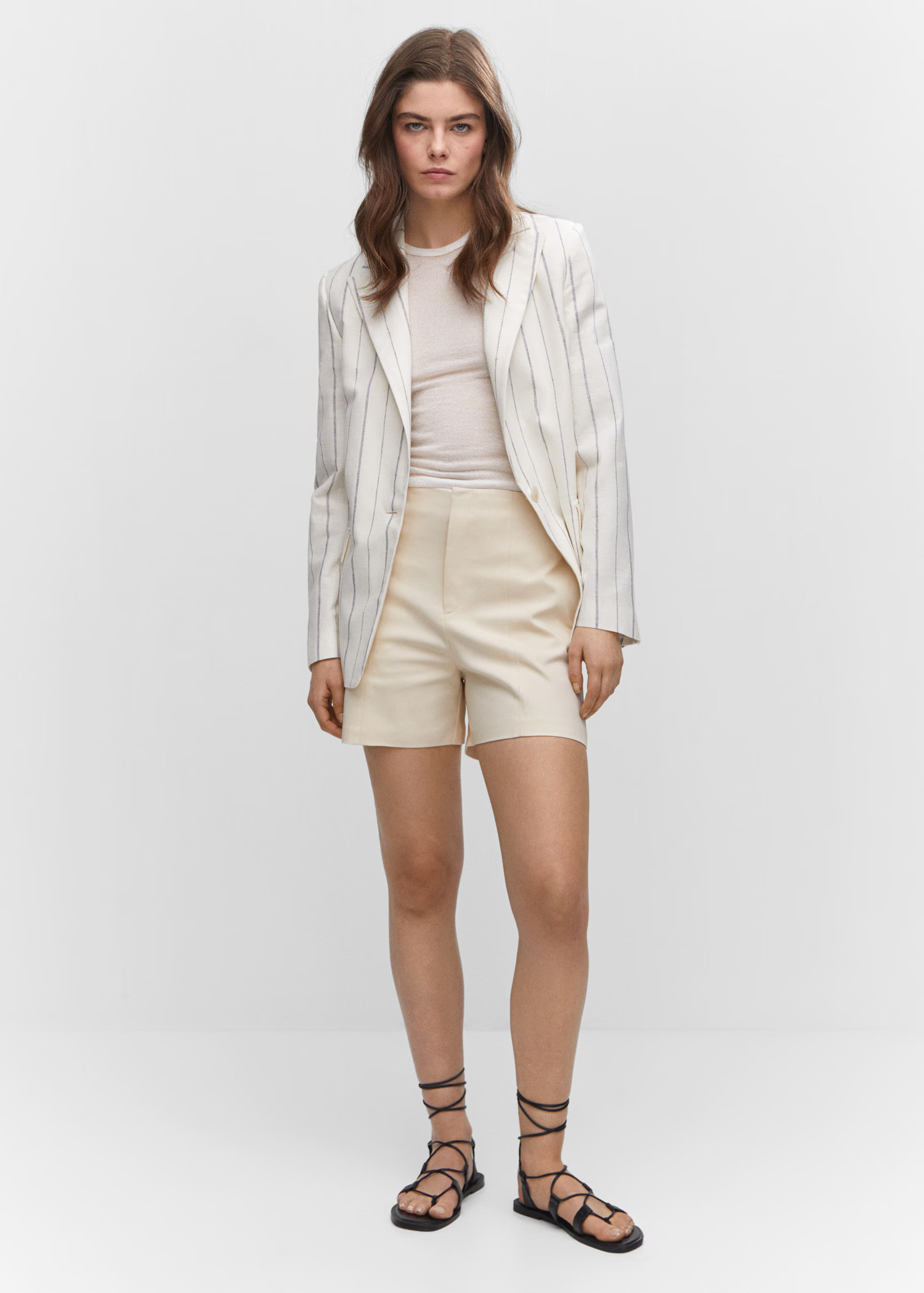 High-waist straight shorts | MANGO (US)