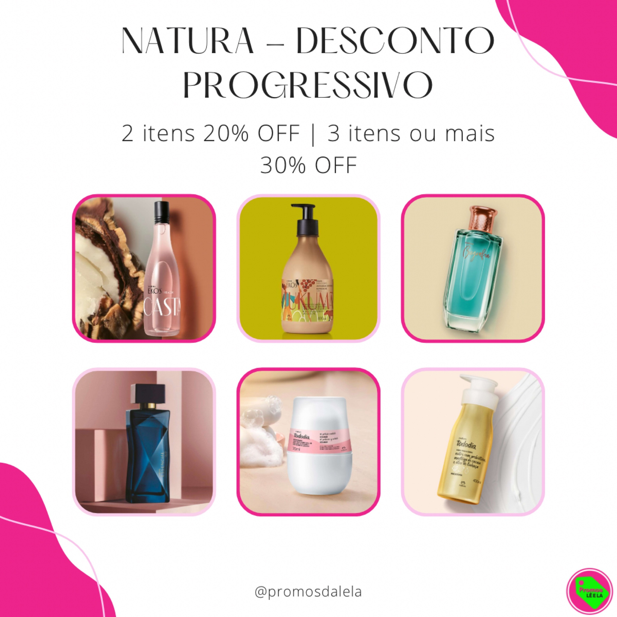 Desconto progressivo na Natura*! 😱😱

2 itens - 20% off
3 itens ou mais - 30% off

* Válido em lista selecionada! 

#natura #beleza #beauty #hidrataco 

#LTKbeauty #LTKsalealert #LTKbrasil