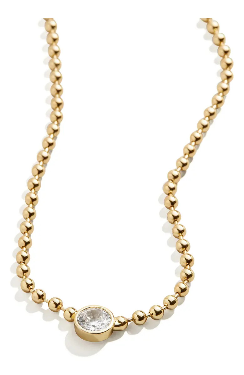 BaubleBar Small Cubic Zirconia Pendant Bead Necklace | Nordstrom | Nordstrom
