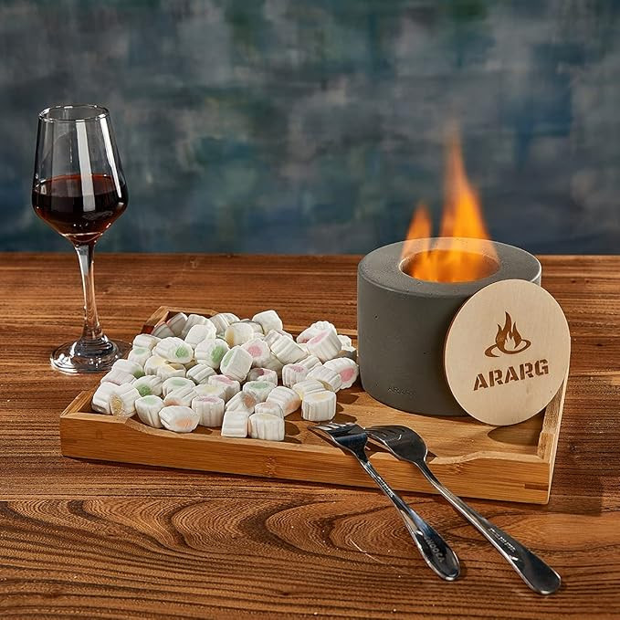 Ararg Tabletop Fire Pit|Birthday Gifts for Women|Tabletop Fireplace with Wooden Pad, Indoor Outdo... | Amazon (US)