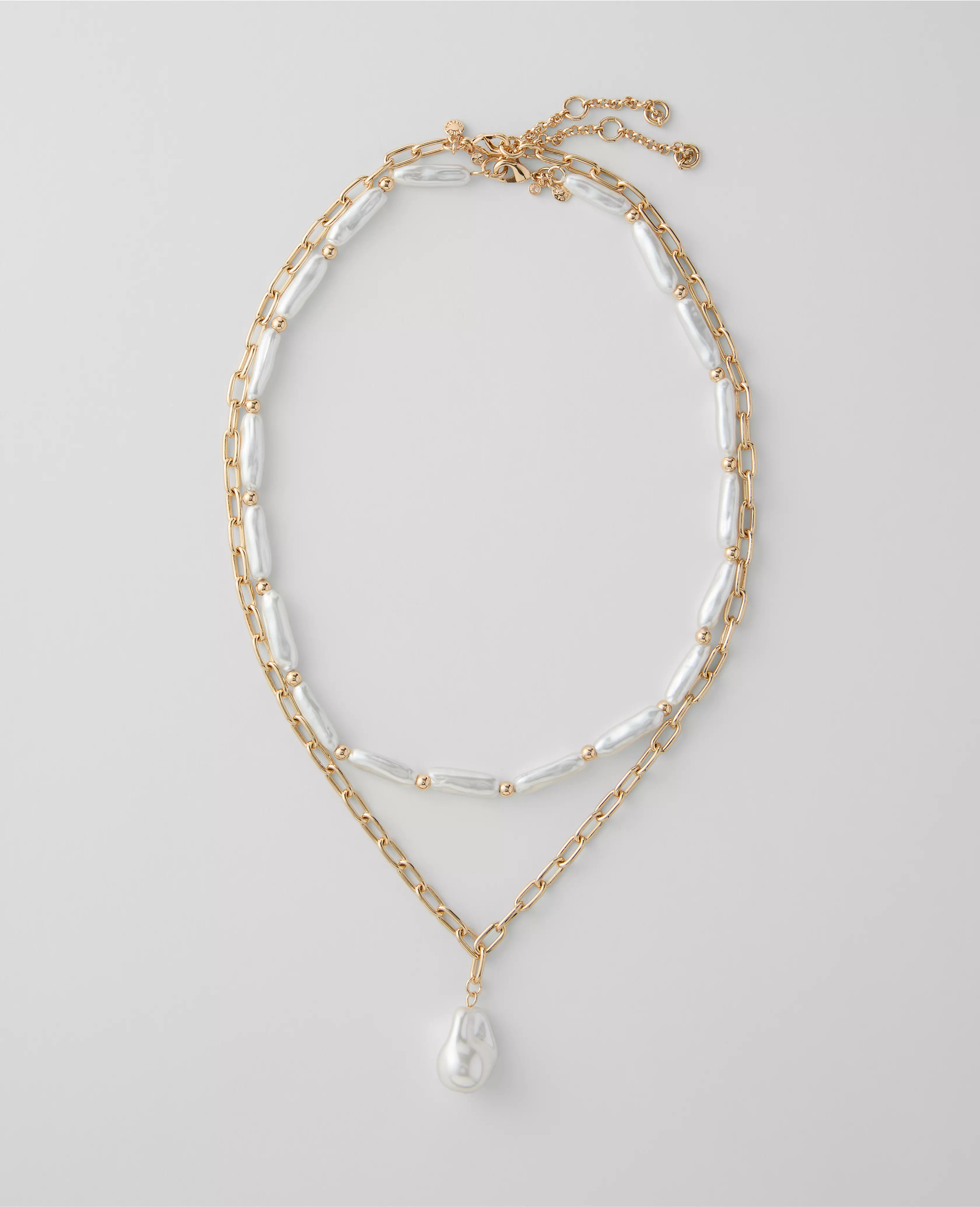 Layered Pearl Chain Necklace | Ann Taylor