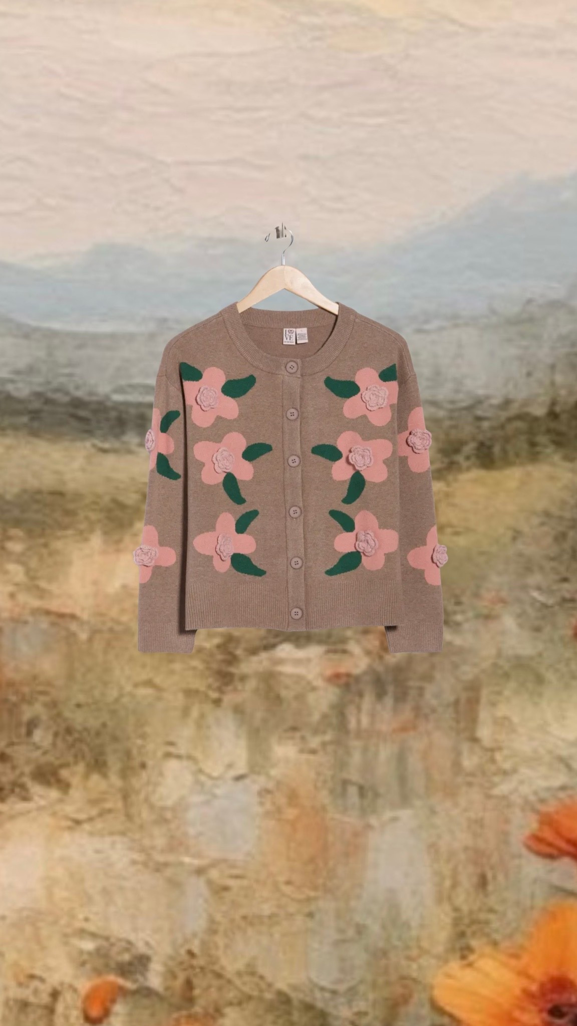 Romantic Chic Peony Cardigan 