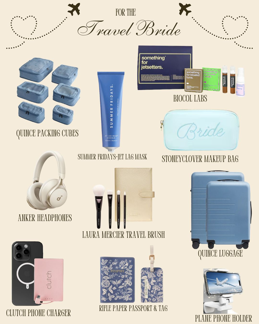 For the bride who’s always on the go! 🌍✈️ These travel essentials are perfect for honeymoon adventures and beyond. From chic packing cubes to luxury beauty products, this gift guide is designed to keep her stylish and organized on every journey. #LTKTravelGifts #BrideOnTheGo #HoneymoonEssentials 

 #LTKGiftGuide #LTKTravel #LTKWedding