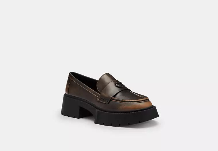 Leah Platform Loafer In Loved Leather | Coach Outlet US