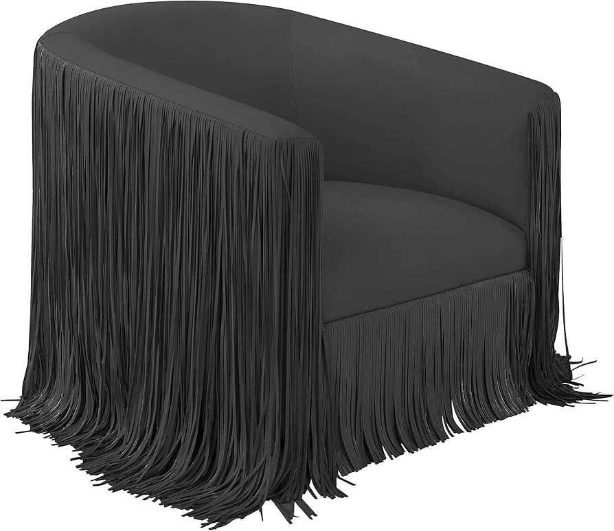 Shag Me Black Performance Vegan Leather Swivel Chair | Amazon (US)