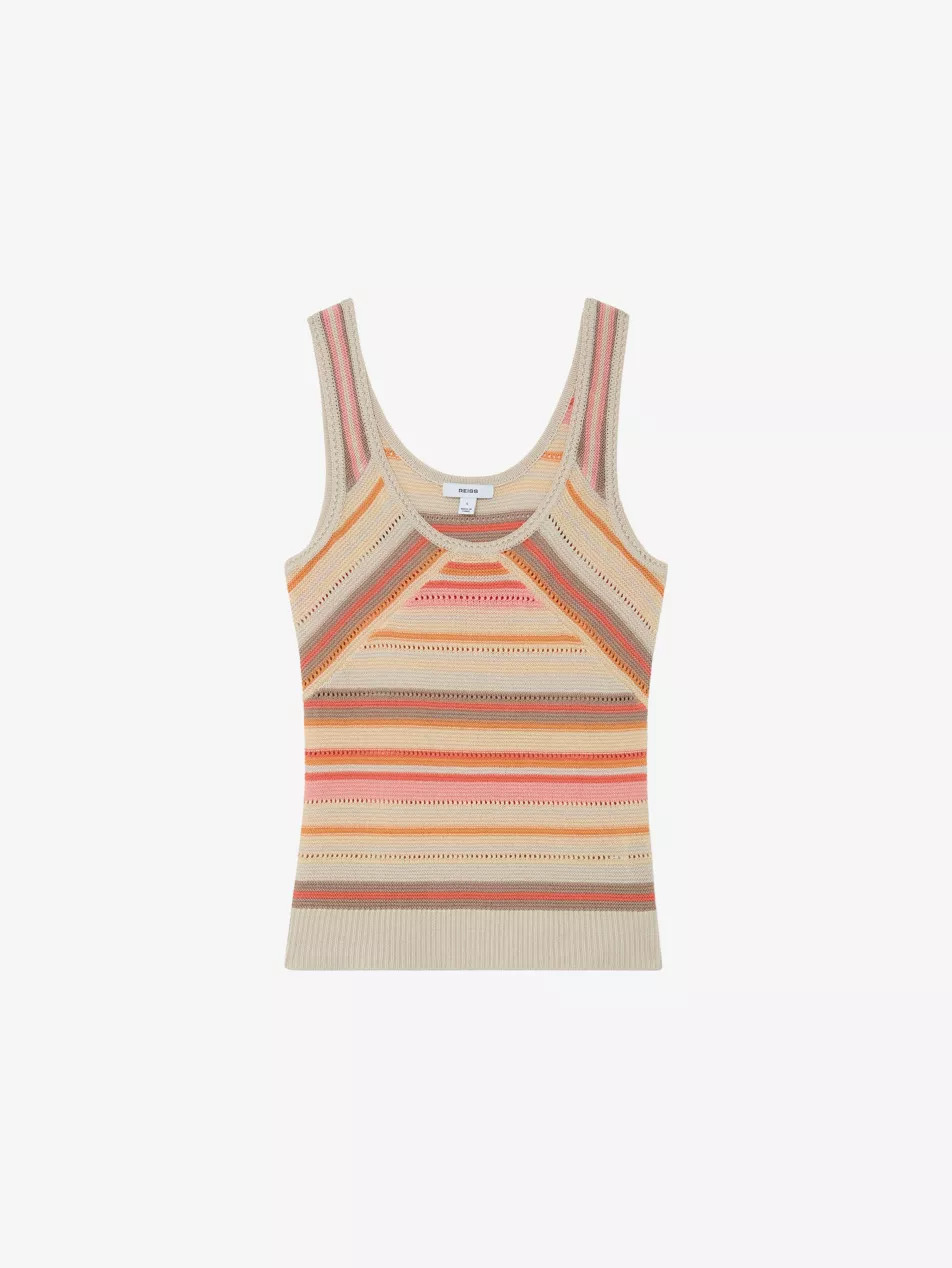Miriam Striped Scoop-Neck Knitted Vest | Selfridges