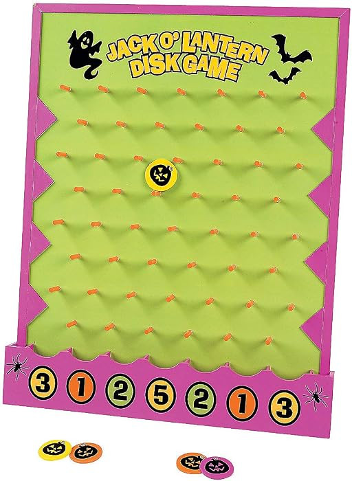 Fun Express Halloween Disk Drop Game 8 Piece Set - Premium Wooden Plinko Board Style Halloween Pa... | Amazon (US)