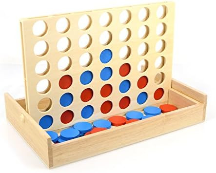 IAMGlobal 4 in a Row. Four in a Row Wooden Game, Line Up 4, Classic Family Toy, Board Game for Ki... | Amazon (US)
