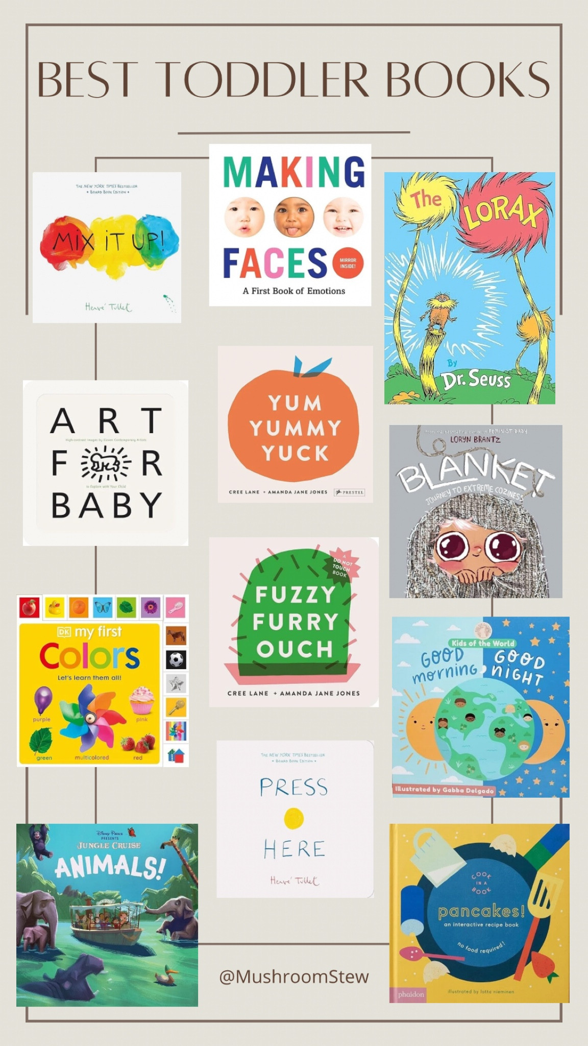 My 2-year-old toddler’s favorite books currently

Kids, baby, toddler, books, toys, Montessori, art

#LTKbaby #LTKfamily #LTKkids