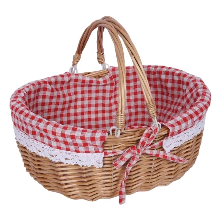 Clearance Sale! Wicker Picnic Sundries Photography Props With Handle Storage For Wedding Holiday ... | Walmart (US)