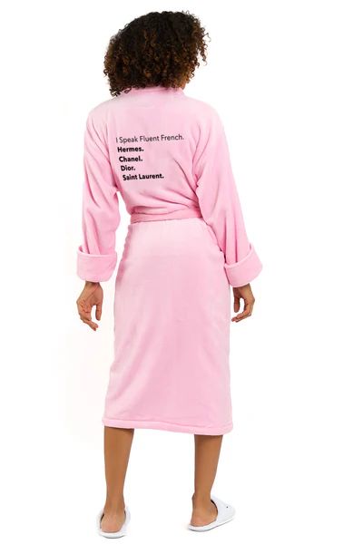 LUXE PLUSH ROBE - Fluent French (Pink) | Los Angeles Trading Co