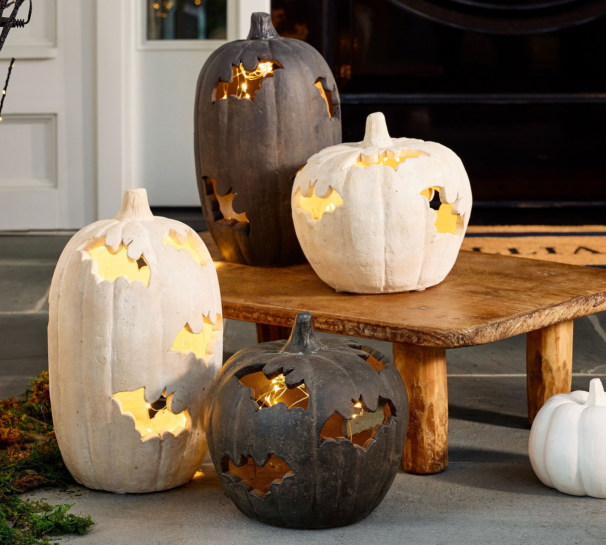 Terracotta Bat Cutout Pumpkin | Pottery Barn (US)