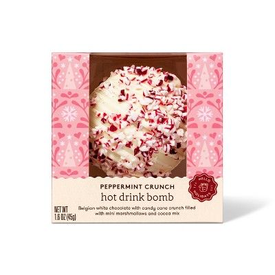 Holiday Hot Chocolate Drink Bomb - Belgian White Chocolate Topped with Peppermint Crunch - 1.6oz/... | Target