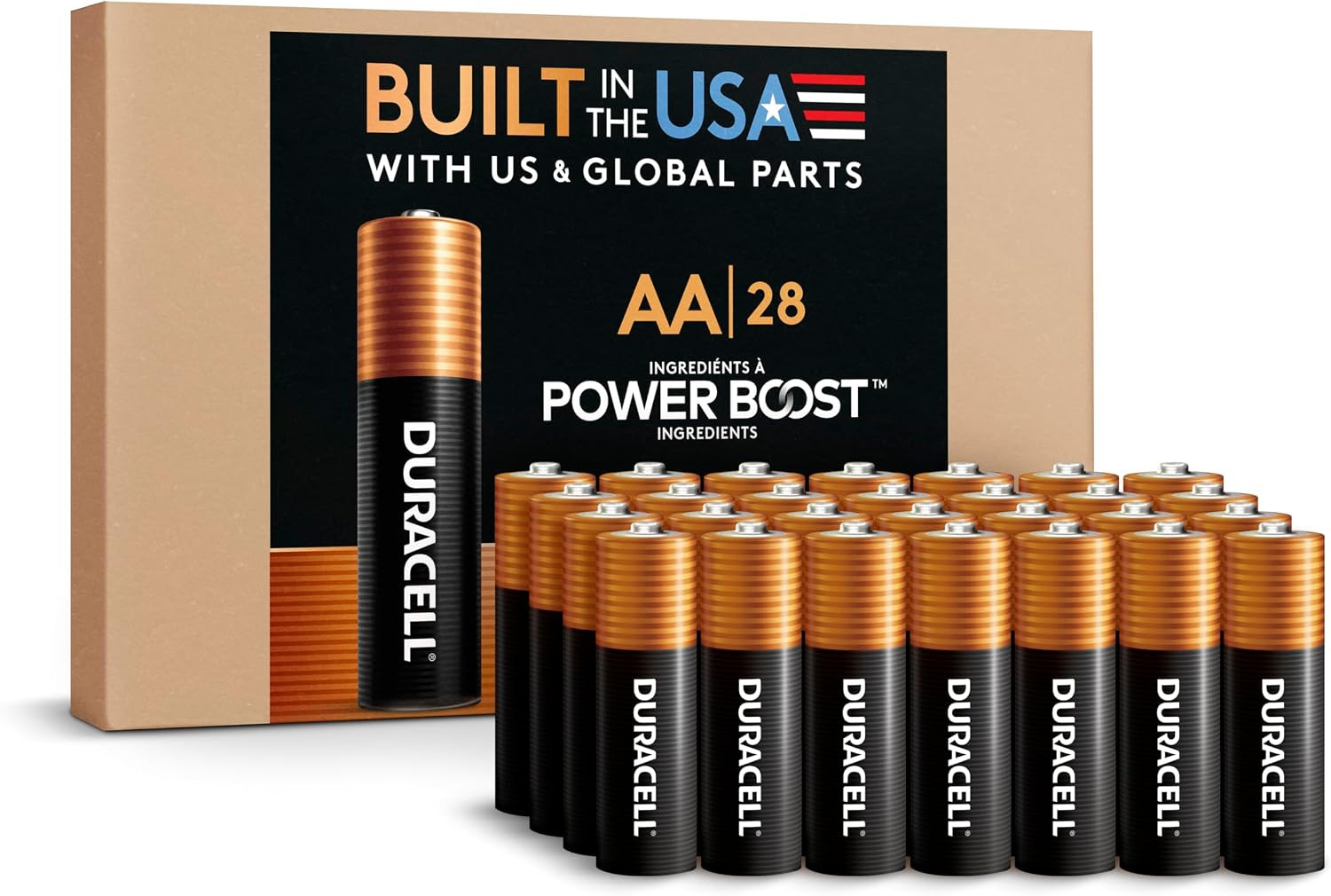 DURACELL Coppertop AA Batteries, 28 Count, 12-Year Shelf Life, Recloseable Storage | Amazon (US)