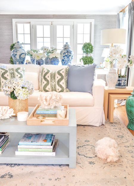 Our coffee table is 20% off with code SPRING and I’ll link all the room furniture & decor for you too.

Serena & Lily, Pottery Barn, Twos Company, Amazon finds, home decor, quadrille pillow, blue and white jars, raffia table, cane vase, Mark & Graham

#LTKFind #LTKsalealert #LTKhome