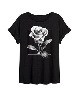 Trendy Juniors Rose Graphic Oversized Tee | Macy's