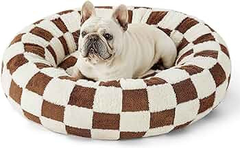 Lesure Donut Small Dog Bed - Round Cat Beds for Indoor Cats Anti-Anxiety Calming Pet Beds, Washab... | Amazon (US)