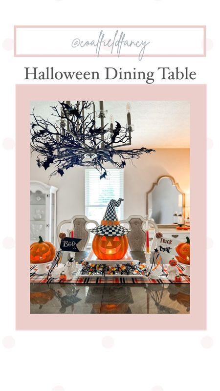 Halloween Dining table featuring Happy Jack from Mackenzie Childs! 
He’s adorable! 🎃

#LTKSeasonal #LTKHalloween #LTKhome