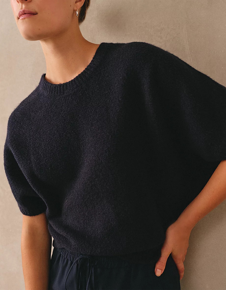 Batwing Knitted T-shirt with Organic Cotton | The White Company UK & ROW