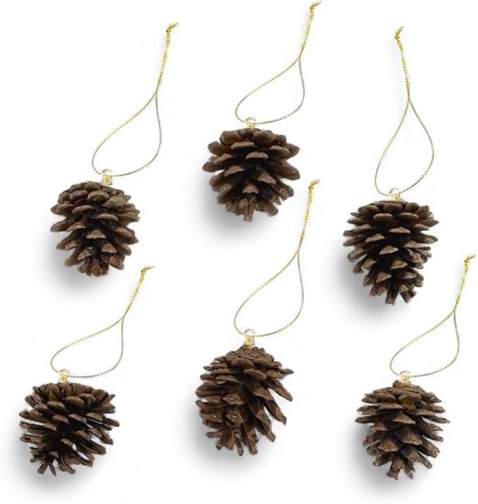 Kit 6 Enfeite Para Árvore de Natal Pinha Natural Rustica Decoracao Natalina Premium (5x4cm) | Amazon (BR)
