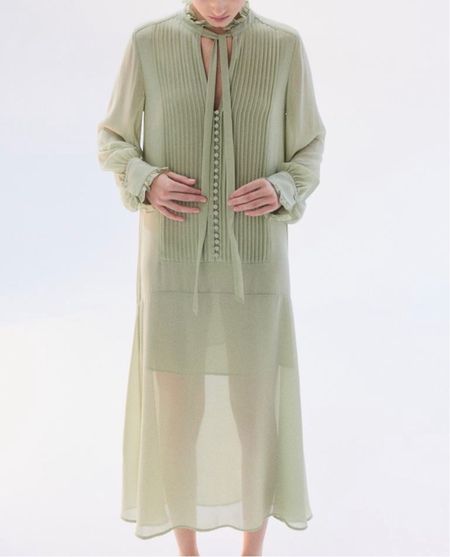 Sage green Chiffon  midi dress - summer workwear outfit 

#LTKSeasonal #LTKfindsunder100 #LTKstyletip
