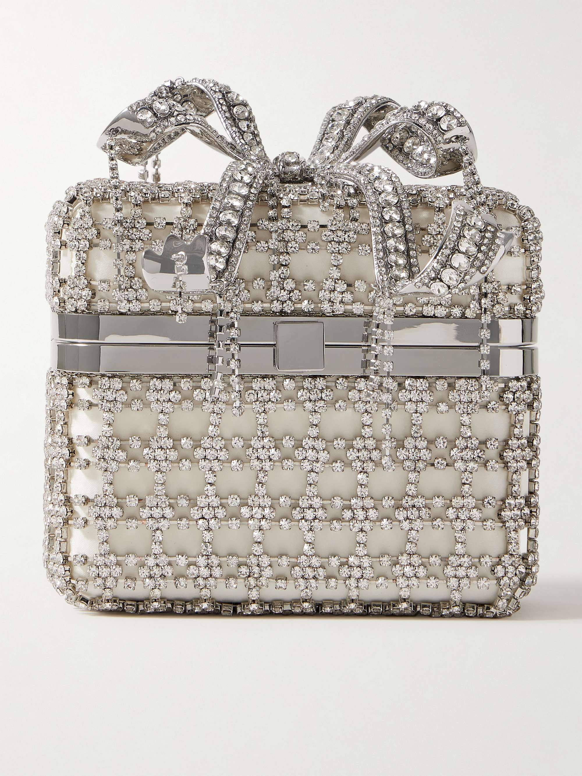 SELF-PORTRAITCrystal-embellished satin clutch | NET-A-PORTER (US)