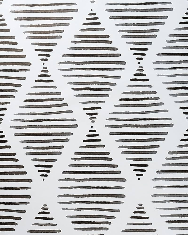 Yun-aeon White and Black Stripe Peel and Stick Wallpaper17.7 X 240" Modern Diamond Contact Paper ... | Amazon (US)