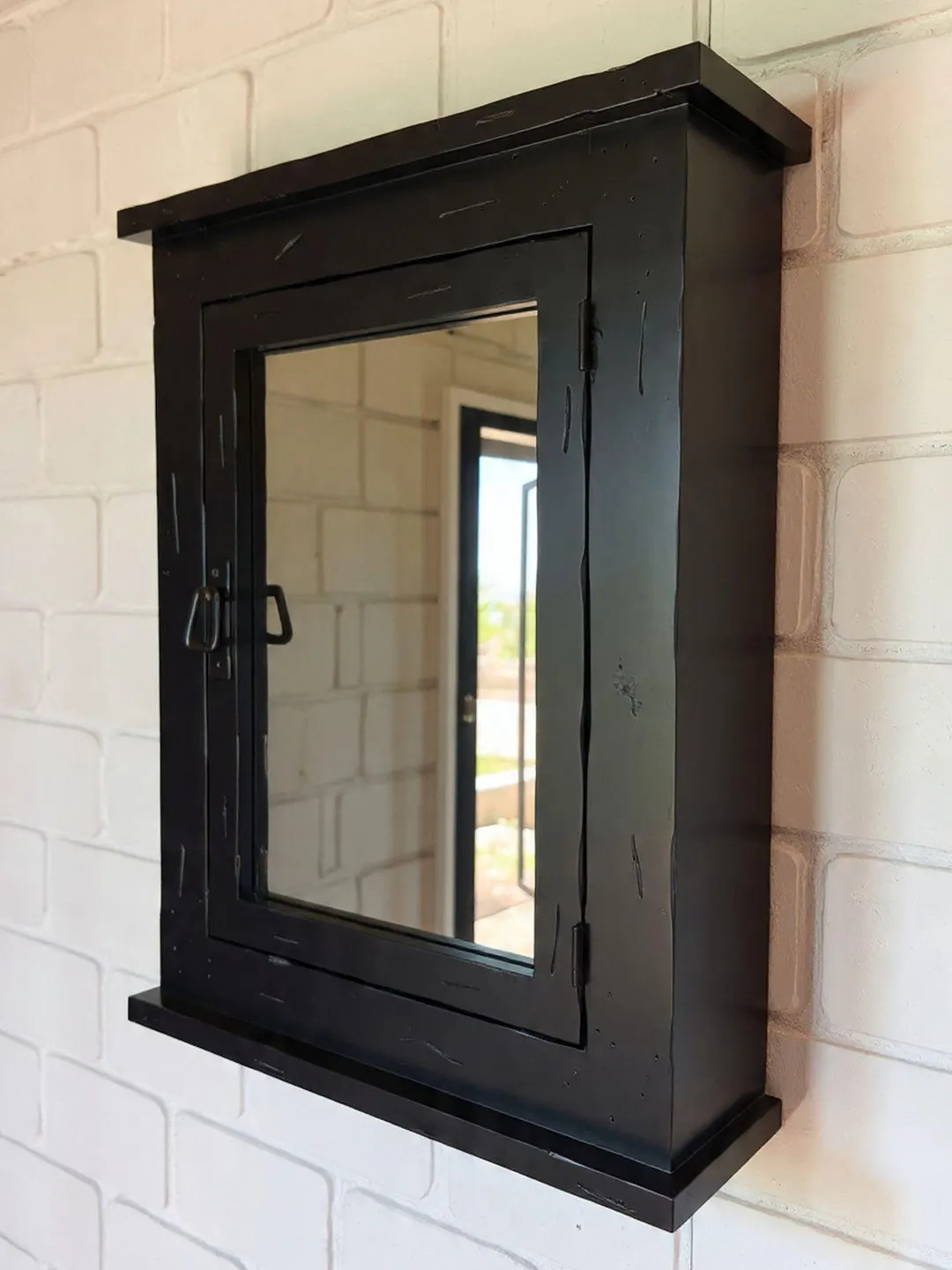 02PFBS Black Rustic Crafted Surface Mounted Medicine Cabinet With Solid Wood Construction - Etsy | Etsy (US)
